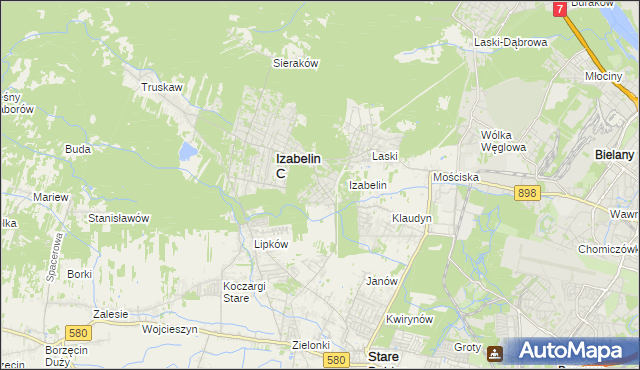 mapa Izabelin B, Izabelin B na mapie Targeo