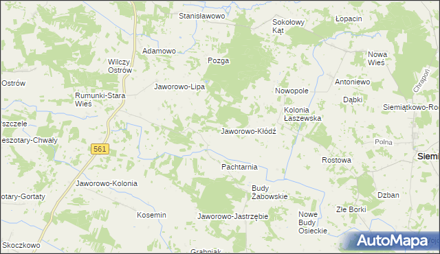 mapa Jaworowo-Kłódź, Jaworowo-Kłódź na mapie Targeo
