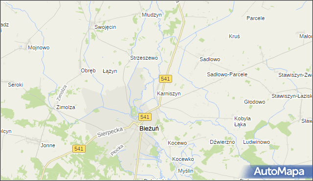 mapa Karniszyn, Karniszyn na mapie Targeo