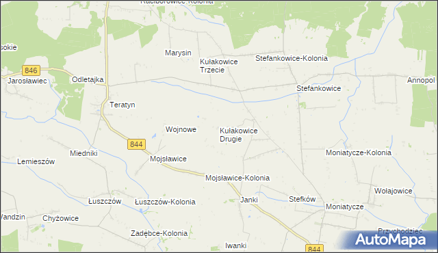 mapa Kułakowice Drugie, Kułakowice Drugie na mapie Targeo