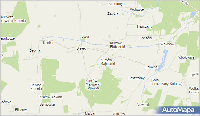 mapa Kumów Majoracki, Kumów Majoracki na mapie Targeo