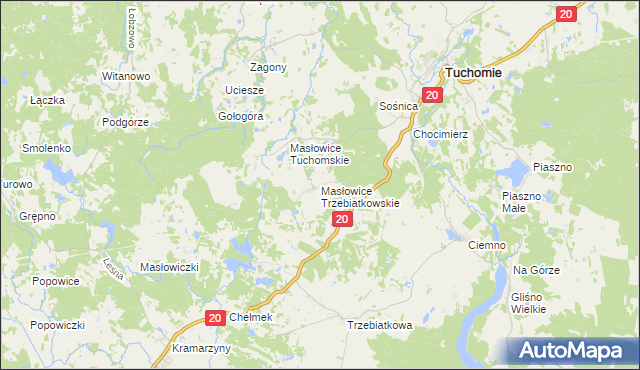 mapa Masłowice Trzebiatkowskie, Masłowice Trzebiatkowskie na mapie Targeo