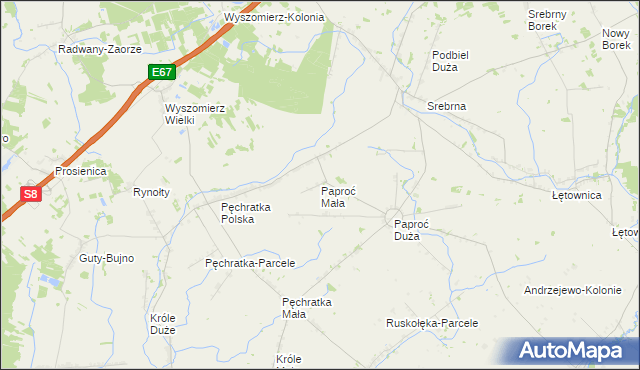 mapa Paproć Mała, Paproć Mała na mapie Targeo