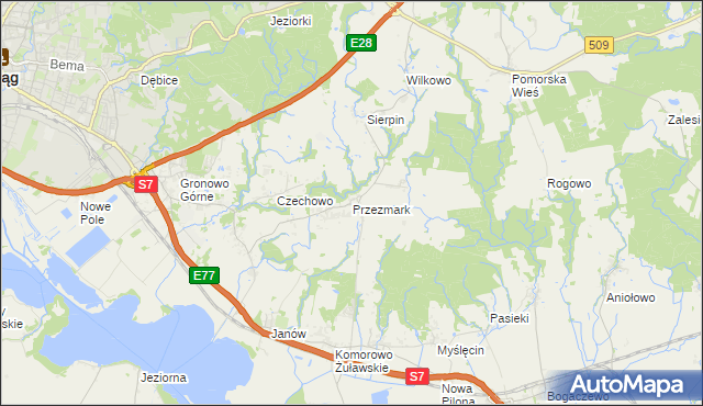 mapa Przezmark gmina Elbląg, Przezmark gmina Elbląg na mapie Targeo