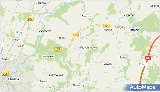 mapa Przybiernowo, Przybiernowo na mapie Targeo