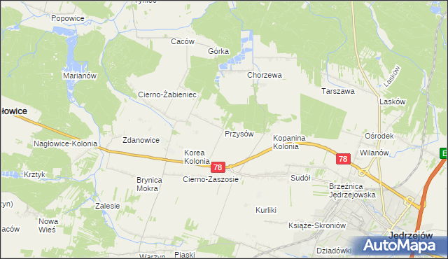 mapa Przysów, Przysów na mapie Targeo