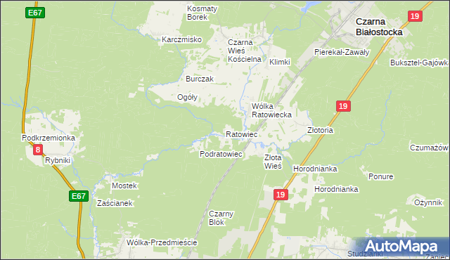 mapa Ratowiec, Ratowiec na mapie Targeo