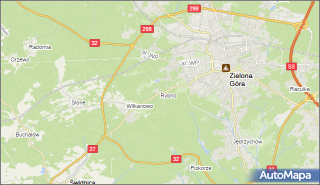 mapa Rybno gmina Świdnica, Rybno gmina Świdnica na mapie Targeo