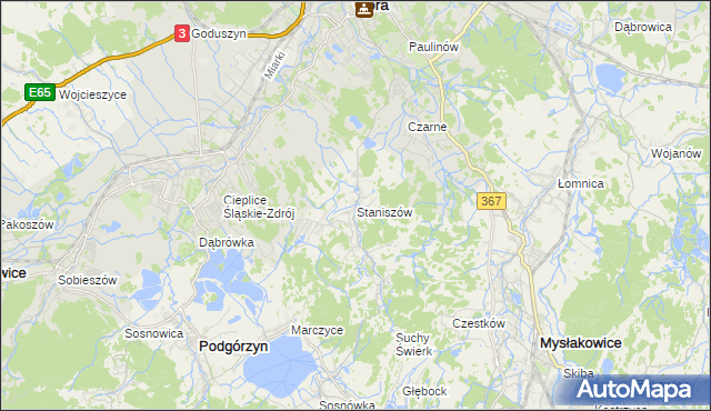 mapa Staniszów, Staniszów na mapie Targeo