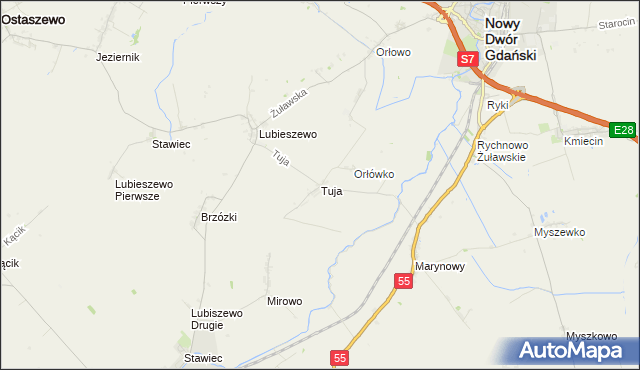 mapa Tuja, Tuja na mapie Targeo