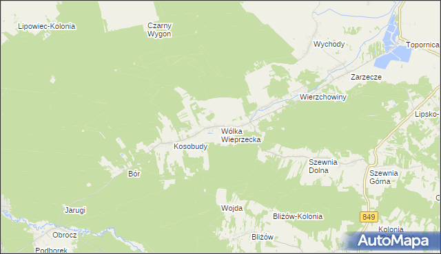 mapa Wólka Wieprzecka, Wólka Wieprzecka na mapie Targeo