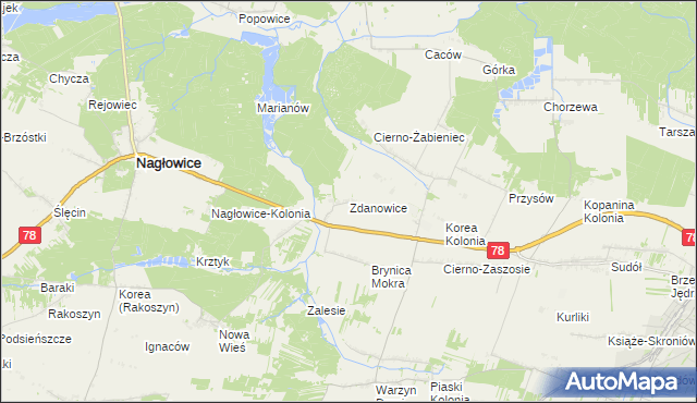 mapa Zdanowice, Zdanowice na mapie Targeo