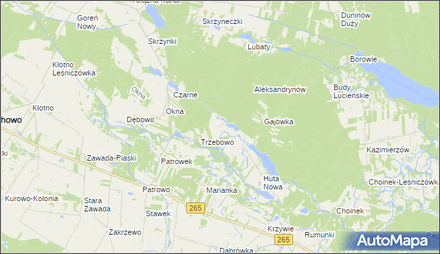 mapa Zuzinów, Zuzinów na mapie Targeo