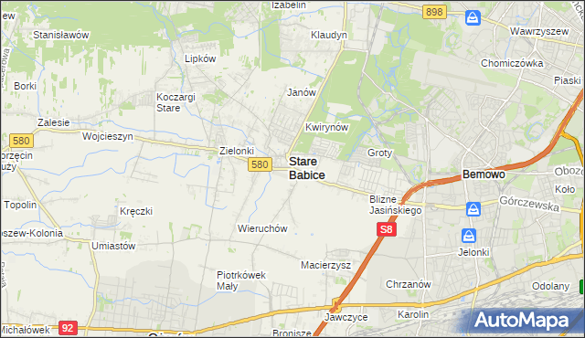mapa Babice Nowe, Babice Nowe na mapie Targeo
