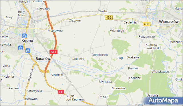 mapa Donaborów, Donaborów na mapie Targeo