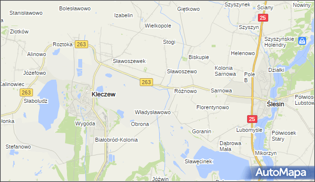 mapa Genowefa gmina Kleczew, Genowefa gmina Kleczew na mapie Targeo