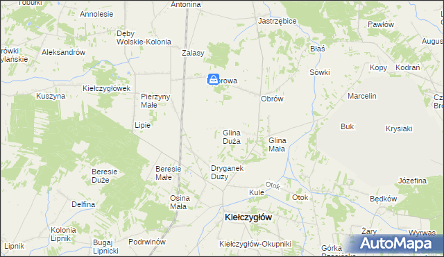 mapa Glina Duża, Glina Duża na mapie Targeo
