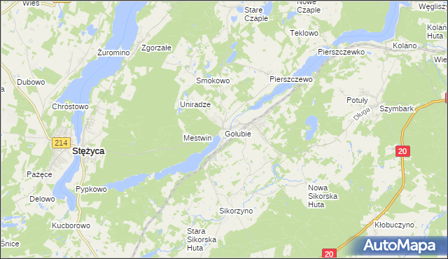 mapa Gołubie, Gołubie na mapie Targeo