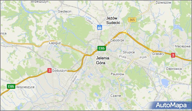 mapa Jelenia Góra, Jelenia Góra na mapie Targeo