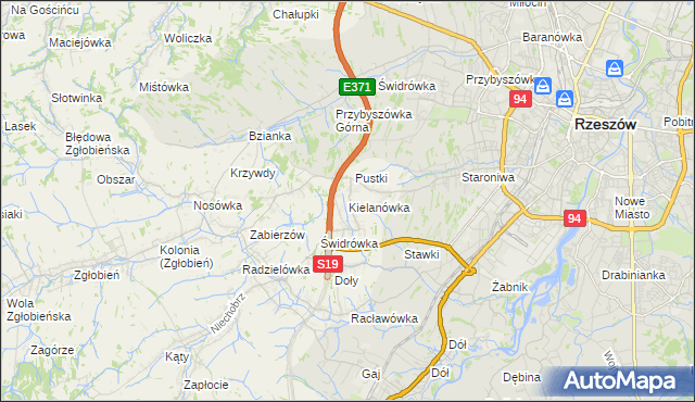 mapa Kielanówka, Kielanówka na mapie Targeo