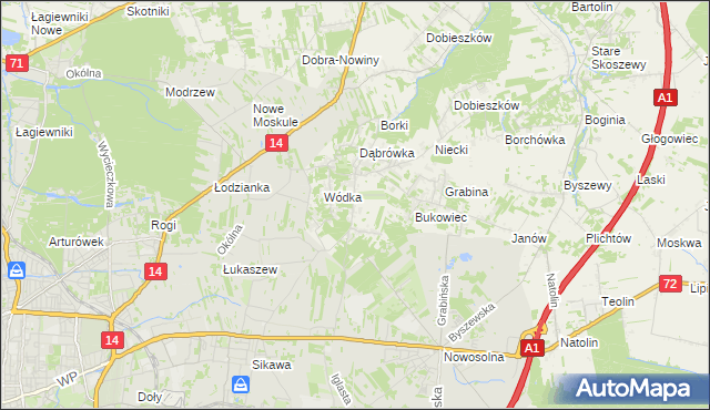 mapa Kopanka gmina Nowosolna, Kopanka gmina Nowosolna na mapie Targeo