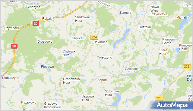 mapa Połęczyno, Połęczyno na mapie Targeo