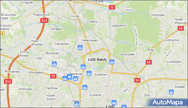 mapa Radogoszcz gmina Łódź, Radogoszcz gmina Łódź na mapie Targeo