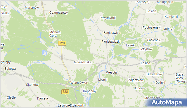 mapa Ruda Zajączkowska, Ruda Zajączkowska na mapie Targeo