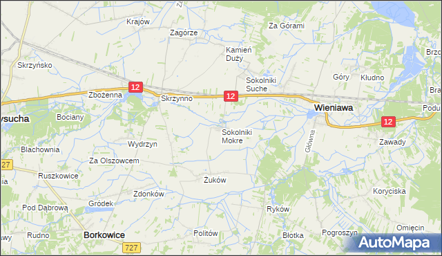 mapa Sokolniki Mokre, Sokolniki Mokre na mapie Targeo