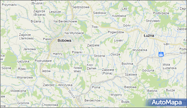 mapa Stróżna, Stróżna na mapie Targeo