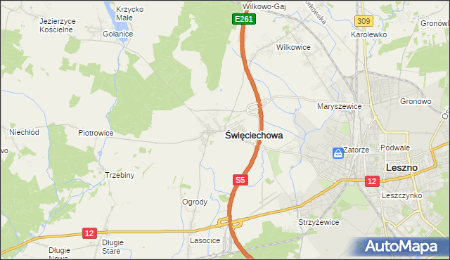 mapa Święciechowa, Święciechowa na mapie Targeo