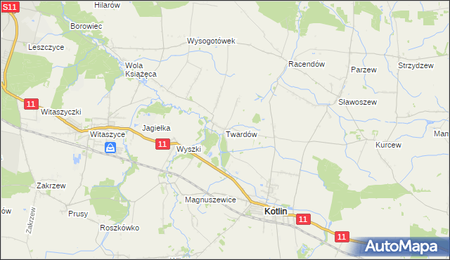 mapa Twardów, Twardów na mapie Targeo