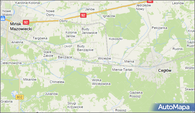mapa Wiciejów, Wiciejów na mapie Targeo