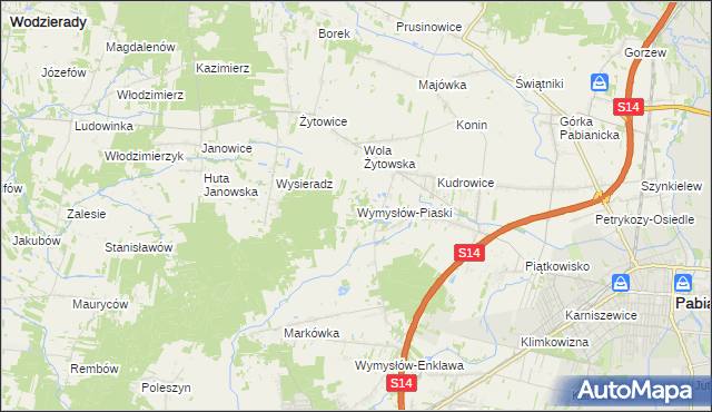mapa Wymysłów-Piaski, Wymysłów-Piaski na mapie Targeo