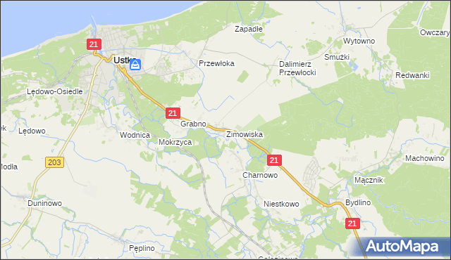 mapa Zimowiska, Zimowiska na mapie Targeo