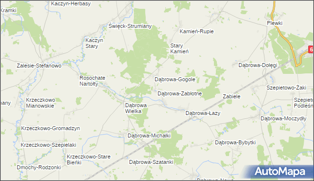 mapa Dąbrowa-Zabłotne, Dąbrowa-Zabłotne na mapie Targeo