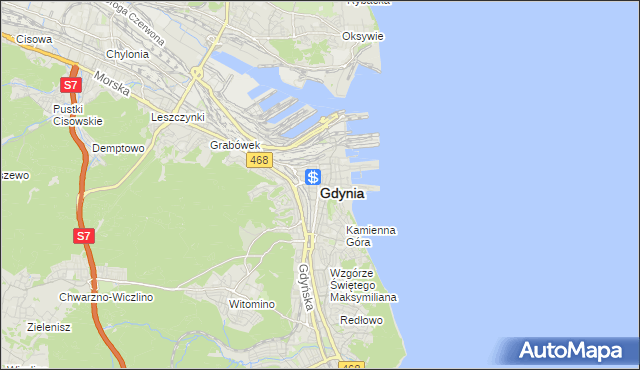 mapa Gdyni, Gdynia na mapie Targeo