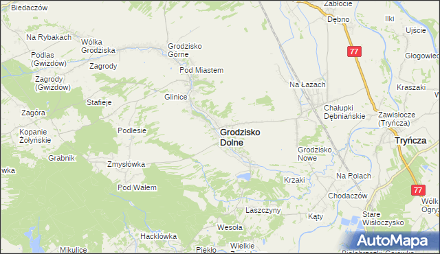 mapa Grodzisko Dolne, Grodzisko Dolne na mapie Targeo