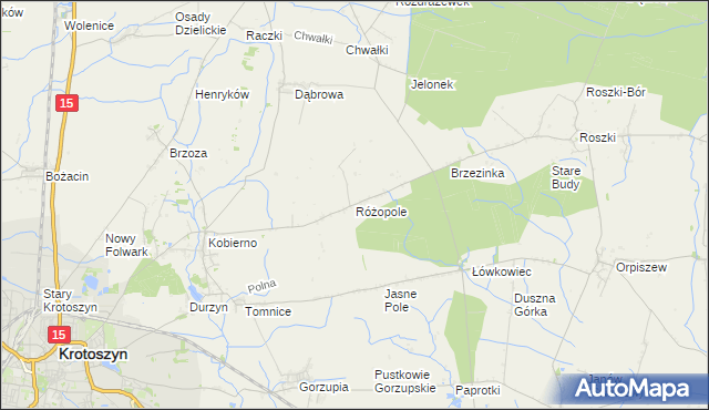 mapa Różopole, Różopole na mapie Targeo