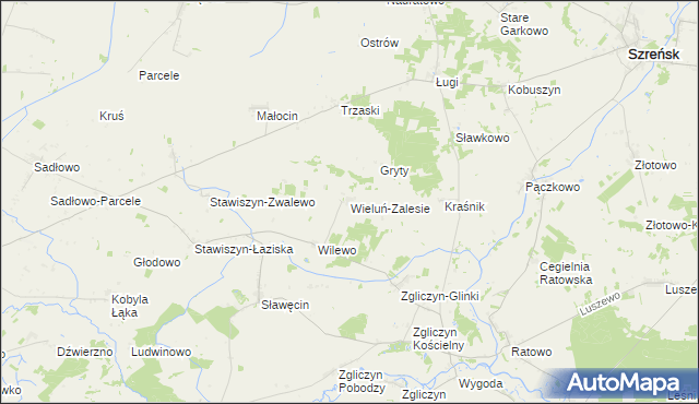 mapa Wieluń-Zalesie, Wieluń-Zalesie na mapie Targeo