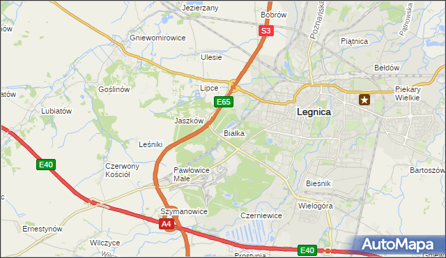 mapa Białka gmina Krotoszyce, Białka gmina Krotoszyce na mapie Targeo