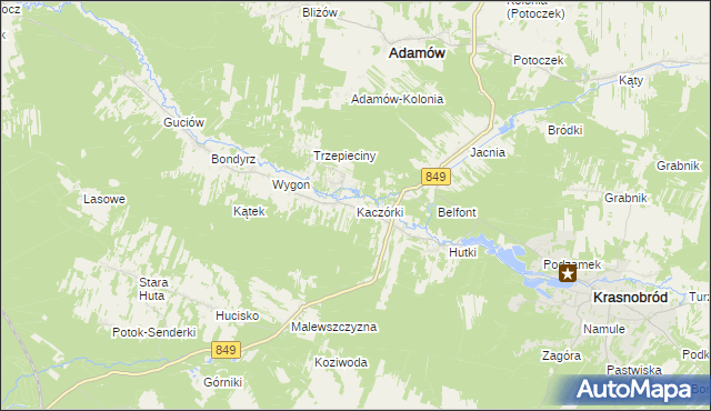 mapa Kaczórki, Kaczórki na mapie Targeo