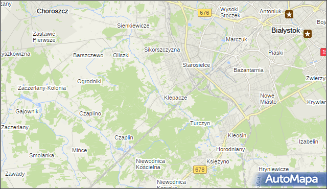 mapa Klepacze gmina Choroszcz, Klepacze gmina Choroszcz na mapie Targeo