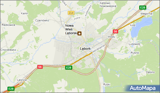 mapa Lębork, Lębork na mapie Targeo