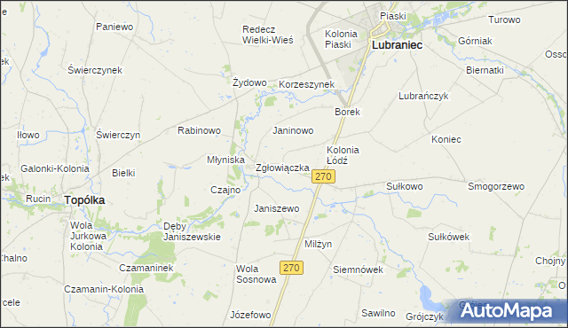 mapa Milżynek, Milżynek na mapie Targeo