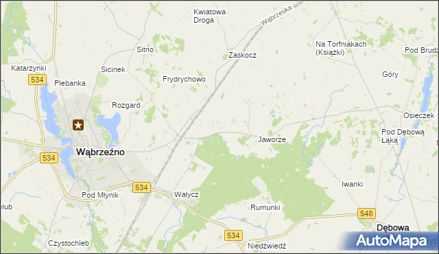 mapa Myśliwiec, Myśliwiec na mapie Targeo