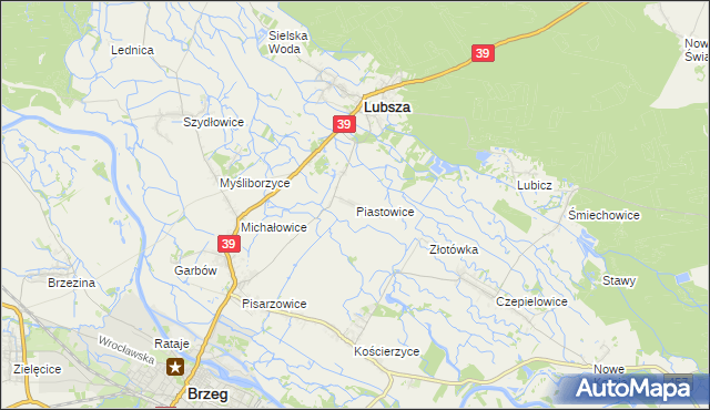 mapa Piastowice gmina Lubsza, Piastowice gmina Lubsza na mapie Targeo