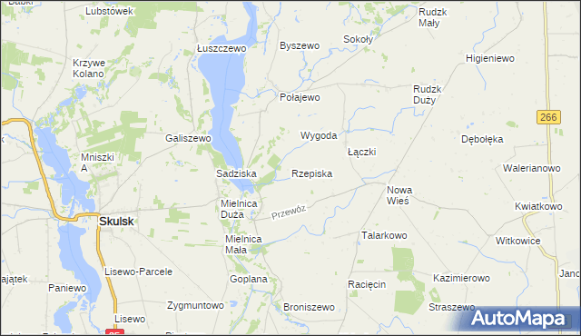 mapa Rzepiska gmina Piotrków Kujawski, Rzepiska gmina Piotrków Kujawski na mapie Targeo