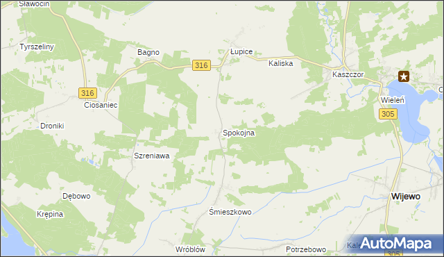 mapa Spokojna, Spokojna na mapie Targeo