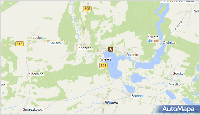 mapa Wieleń gmina Przemęt, Wieleń gmina Przemęt na mapie Targeo